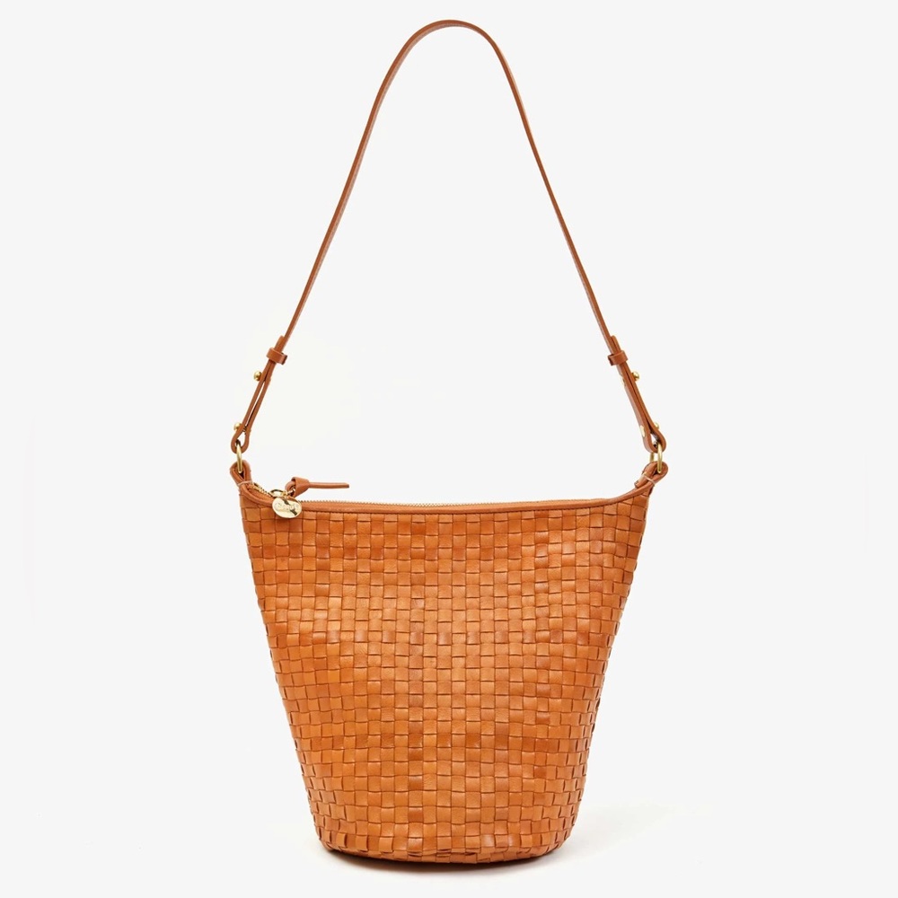 Clare V. Petite Jeanne in Natural Woven Checker